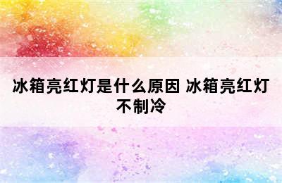 冰箱亮红灯是什么原因 冰箱亮红灯不制冷